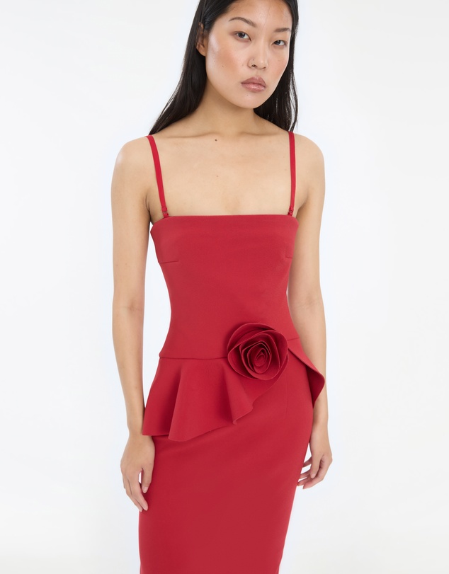ROTATE - Long Flower Strapless Dress