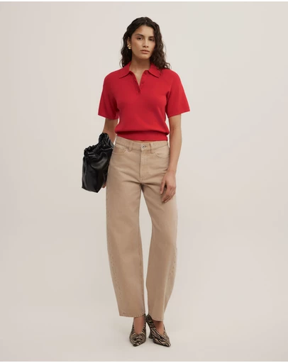 Witchery - Knit Short Sleeve Polo Top