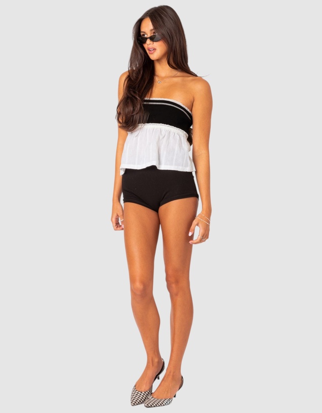 EDIKTED - Rena ribbed peplum top