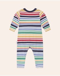 Huxbaby - Rainbow Stripe Huxbear Romper - Babies