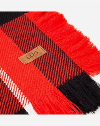 Ozwear Connection Uggs - Ugg Fringed Check Wool Scarf Red and Check