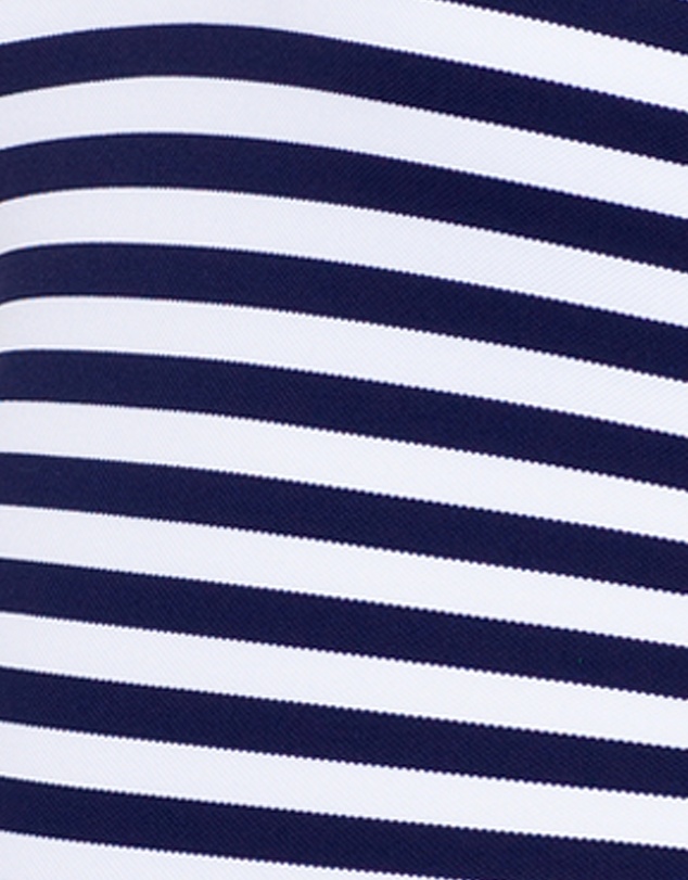 Polo Ralph Lauren - Pique Stripe Lace Up High Leg Low Back Swimsuit