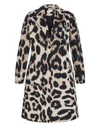 City Chic - Charlotte Leopard Print Melton Coat