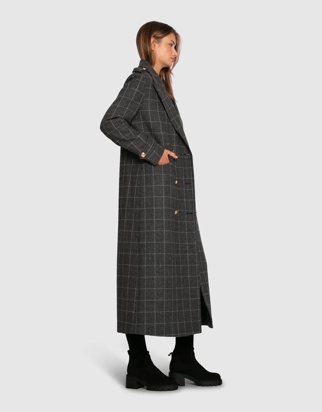 Belle & Bloom - Command Wool Blend Double Breast Maxi Coat