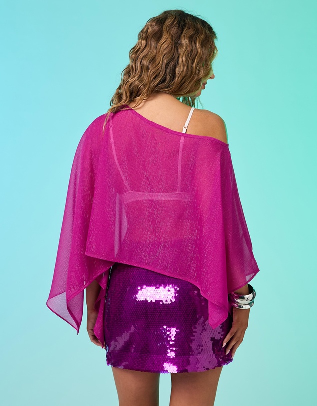 Dazie - Arielle Lurex Chiffon Cape