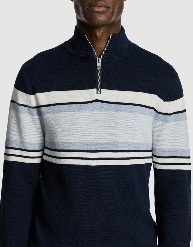 yd. - Brosnon 1/4 Zip Knit Jumper