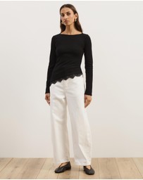 Atmos&Here - Sienna Lace Jersey Long Sleeve Top