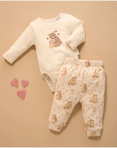 Purebaby - Love Bear 2 Piece Set -Kids-Babies