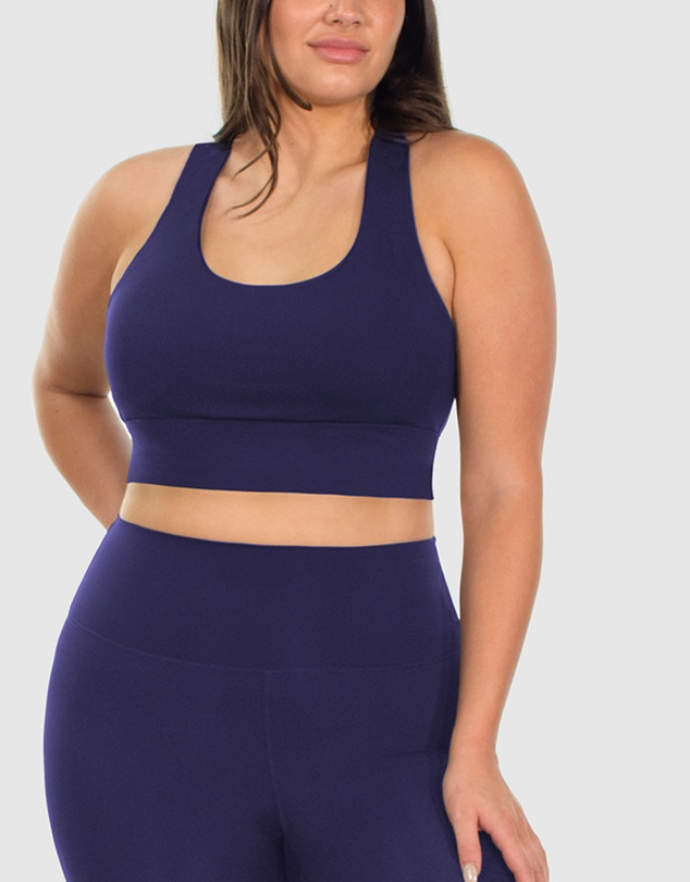 B Free Intimate Apparel - Mesh Racer Long Line Sports Bra (B-C-D-DD-E) Cup