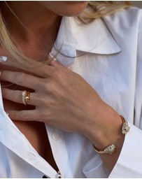 Nialaya Jewellery - Women's Twisted Panther Ring in Gold