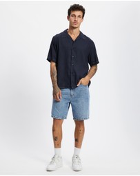 Thrills - Hemp Minimal Thrills Contrast Stitch Cropped Bowling Shirt