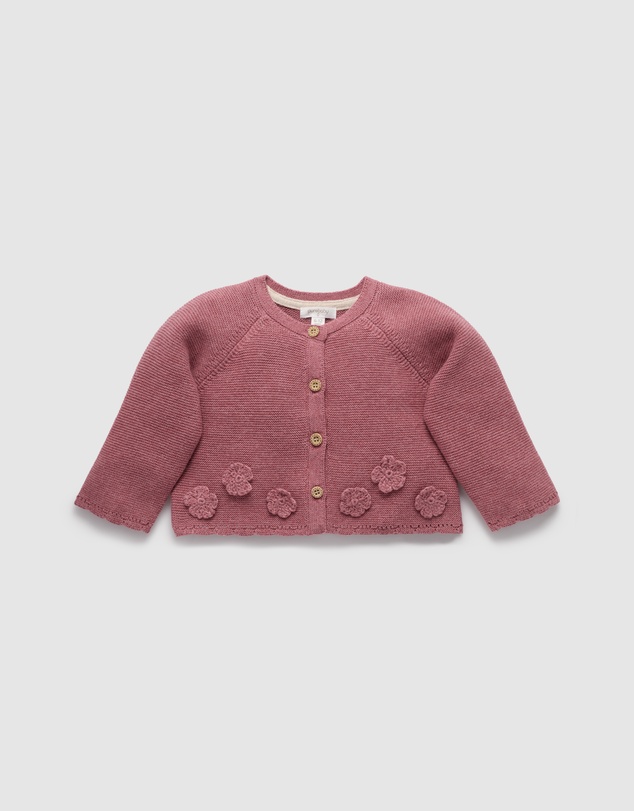 Purebaby - Crochet Flower Cardigan -Kids-Babies