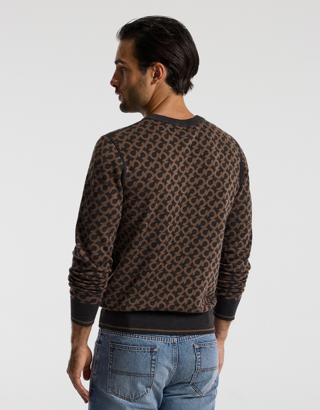 Calibre - Monogram Jacquard Merino Wool Sweater Camel