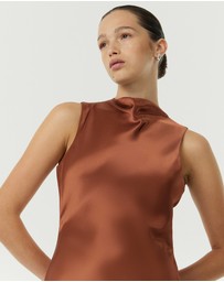 Third Form - Satin Bias Cowl Back Maxi Dress
