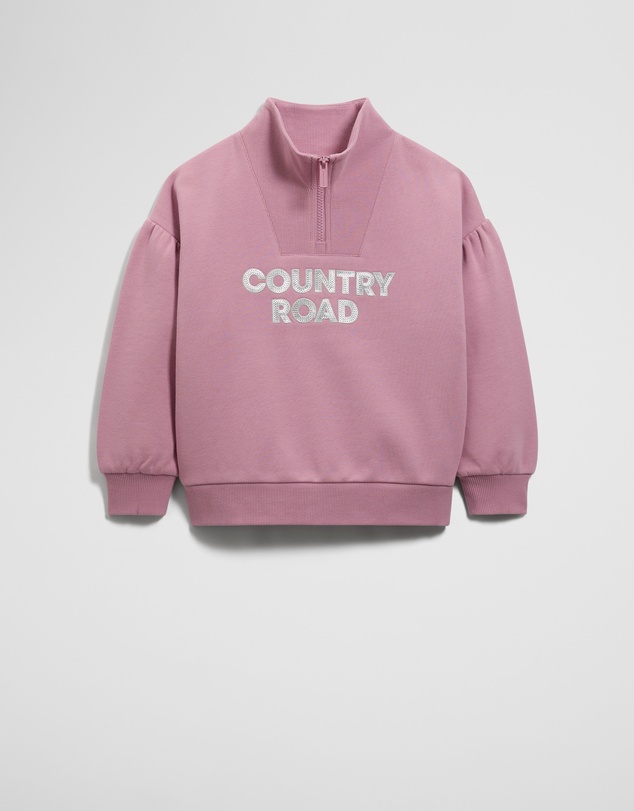 Country Road - Australian Cotton Blend Sequin Half Zip Sweat