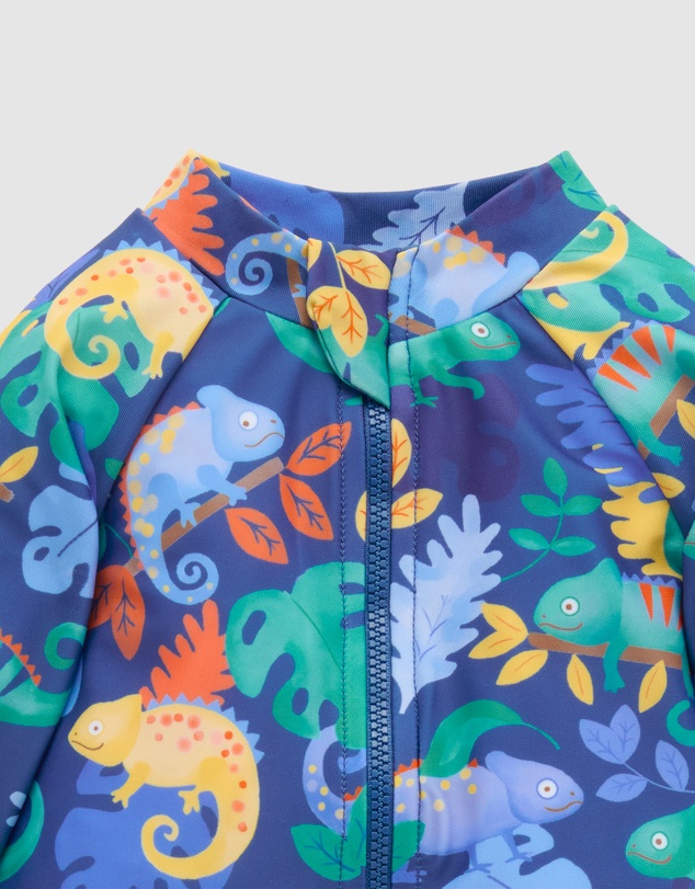 Purebaby - Printed Long Sleeve Sunsuit- Kids-Babies
