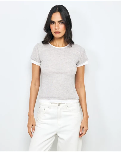 AERE - Ella Double Layered T-Shirt
