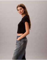 Calvin Klein Jeans - Slim Cropped Logo Baby Tee