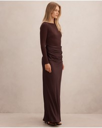 Forever New - Briella Boat Neck Drape Maxi Dress