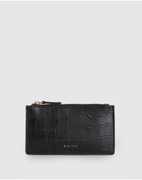 Evity - Lila Croc Emboss Leather CC Holder