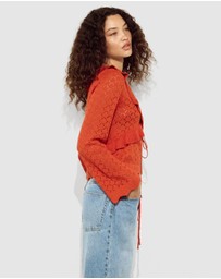 MINKPINK - Fia Pointelle Frill Top