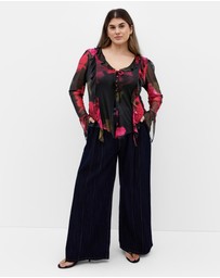 City Chic - Vivid Mesh Print Top