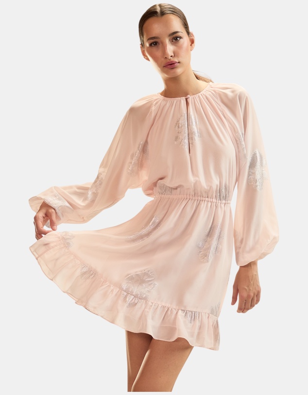 Cynthia Rowley - Silk Lurex Dolman Sleeve Mini Dress