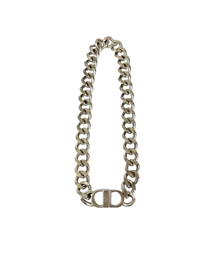 Pre-Loved by Azura Reborn - Pre-Loved Silver Plated CD Logo Chain Link Necklace