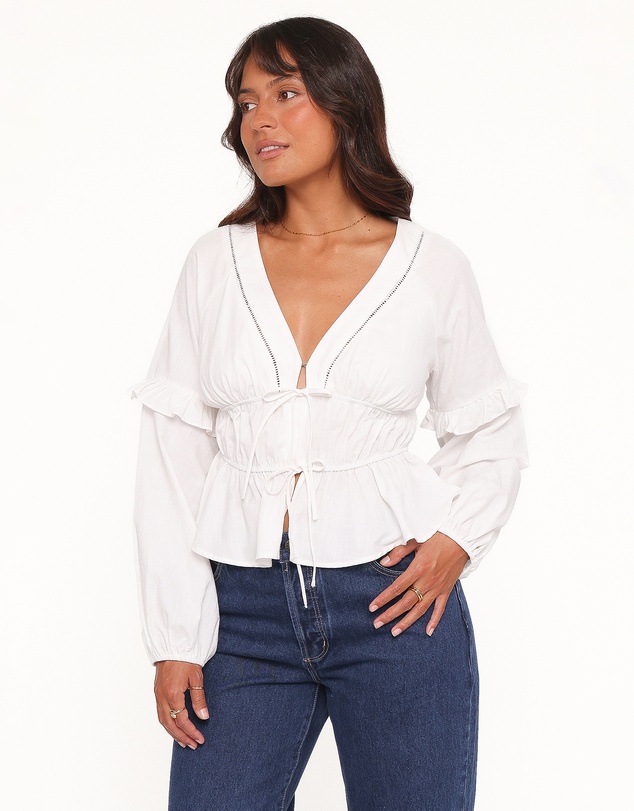 Petal & Pup - Jewel Tie Top - White