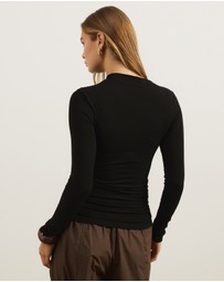 Atmos&Here - Poppy Asymmetrical Draped Jersey Top