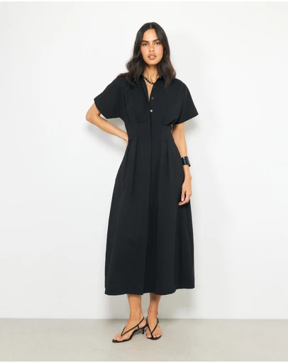 AERE - Tavie Cotton Midi Shirt Dress