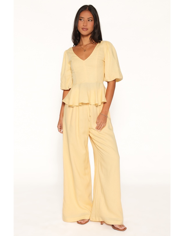 Petal & Pup - Hannah Peplum Pant Set - Yellow