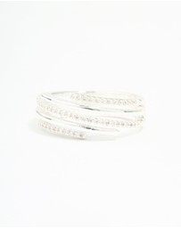 Lovisa - Silver Plated Cubic Zirconia Dainty Wrap Ring