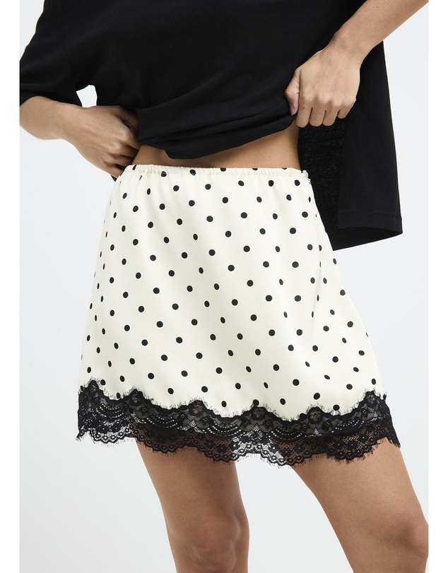 Alice In The Eve - Lola Polka Lace Mini Skirt