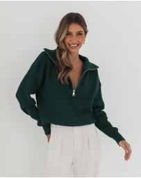 Esther & Co - Merete Knit - Dark Green