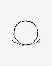 Michael Hill - Black Cord Bead Bracelet in Sterling Silver