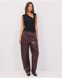 Calli - Rory PU Straight Leg Pants