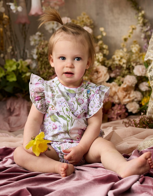 Fleur Harris - 'Heirloom Treasures' Sweet Bubble Romper in Gardenia