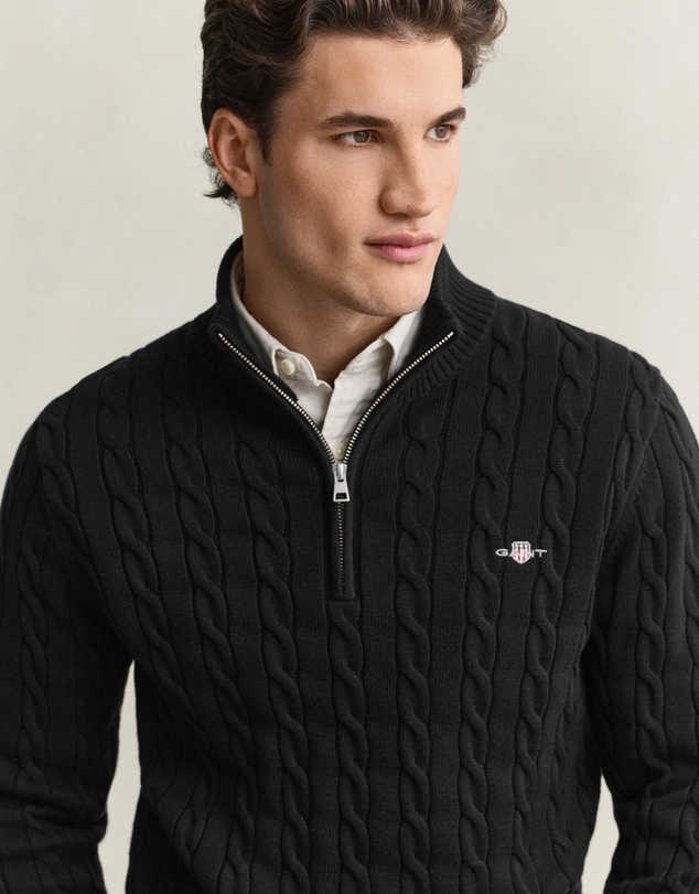 Gant - Cotton Cable Half-Zip Knit