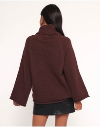 Petal & Pup - Bindy Cowlneck Knit Sweater - Brown