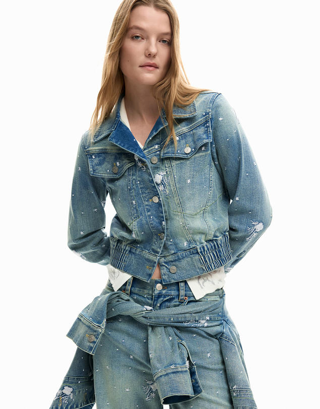 Desigual - Trucker jacket with embroidery