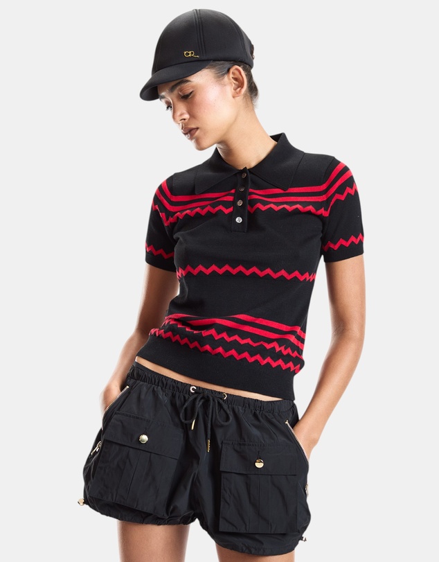 Cynthia Rowley - Ziggy Cropped Knit Polo