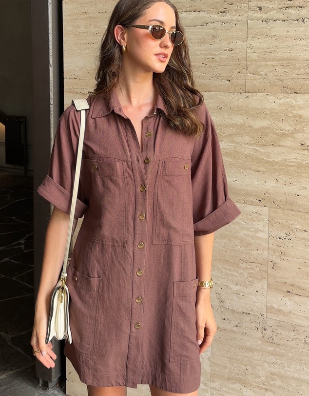UNE PIECE - Short Sleeve Linen Mini Dress