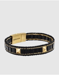 Nialaya Jewellery - Black Onyx Stud Bracelet