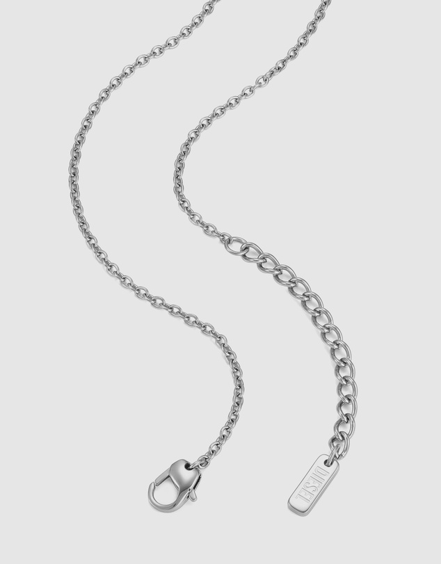 Diesel - Oval D Logo Silver Necklace