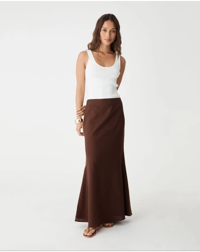 Forcast - Amelia Linen Blend Maxi Skirt