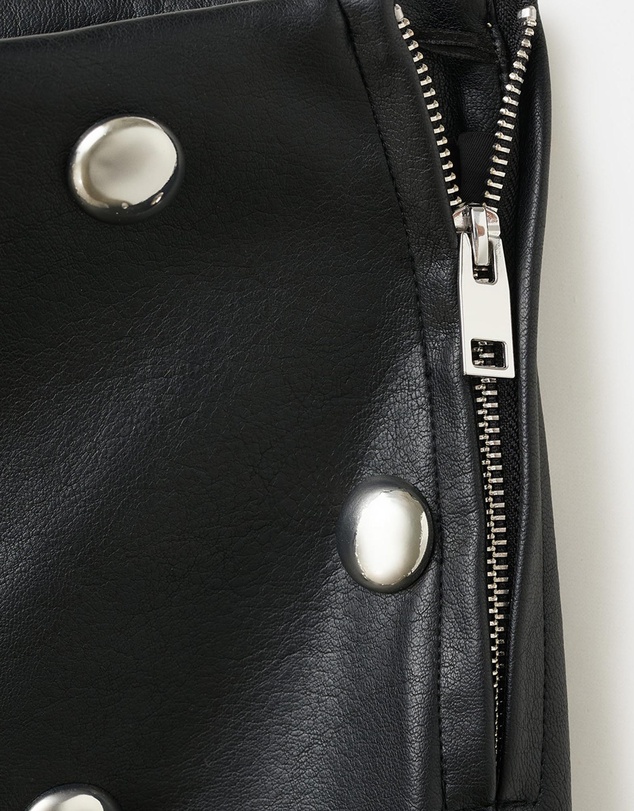 M.N.G - Studded Faux-Leather Skirt