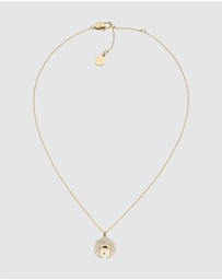 Furla - Furla Flow Crystal Pendant Gold-Tone Necklace