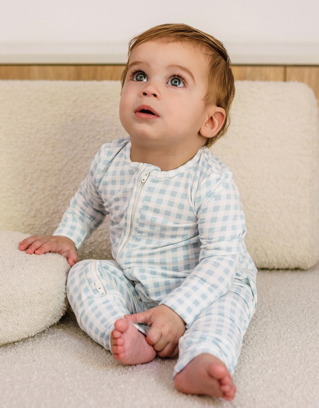 Kynd Baby - Day Or Night Onesie in Blue Gingham