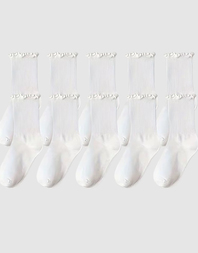 High Heel Jungle - Premium Cotton Frill Edge Socks- 5 Pack